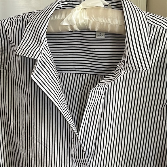 J. Crew Factory Striped Long Sleeve Popover Blouse - Picture 4 of 12